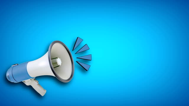 white megaphone on colored background